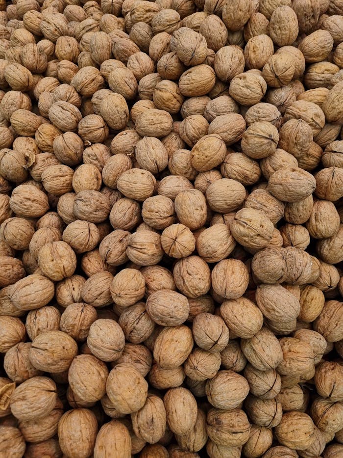 High-quality image of unshelled walnuts in bulk, perfect for healthy eating themes.